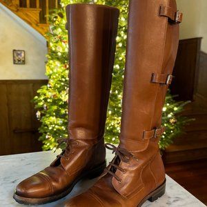 RALPH LAUREN MADE IN ITALY EQUESTRIAN BOOTS WITH VIBRAM SOLES: SZ 9B